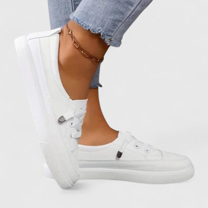 Griselda | Witte orthopedische sneakers voor dames – Lage casual schoenen