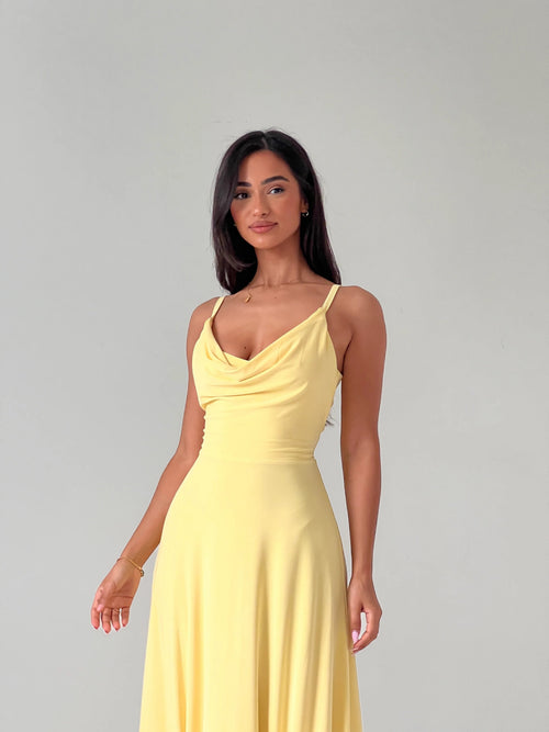 Baylor |  Elegante Dames Maxi Jurk – Gedrapeerde Lange Jurk met V-Hals