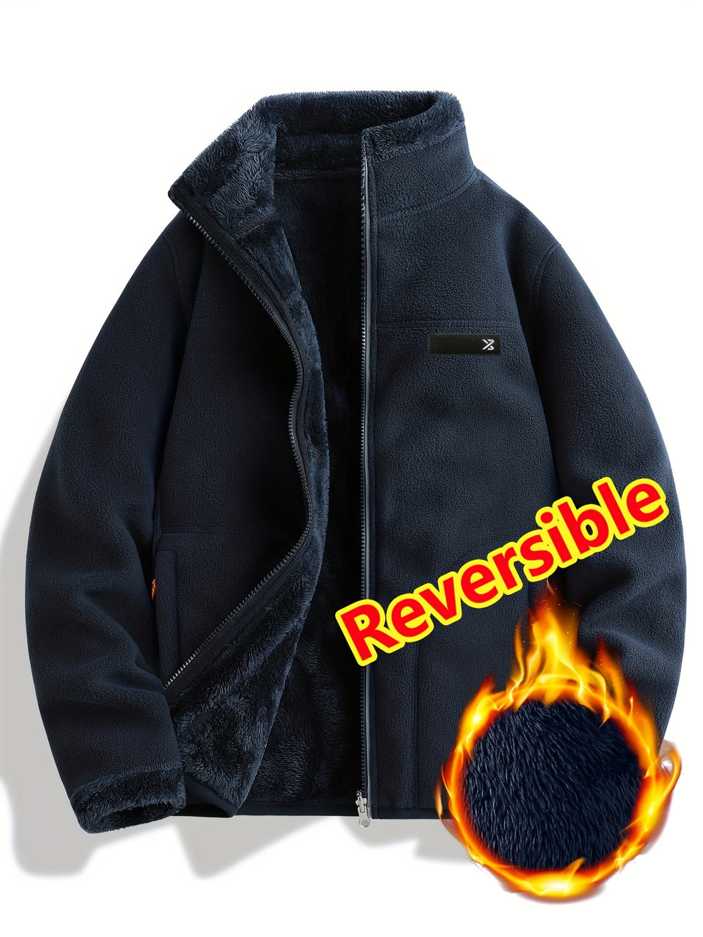 Armelle | Dames omkeerbare casual jas – Dikke, ruige textuur