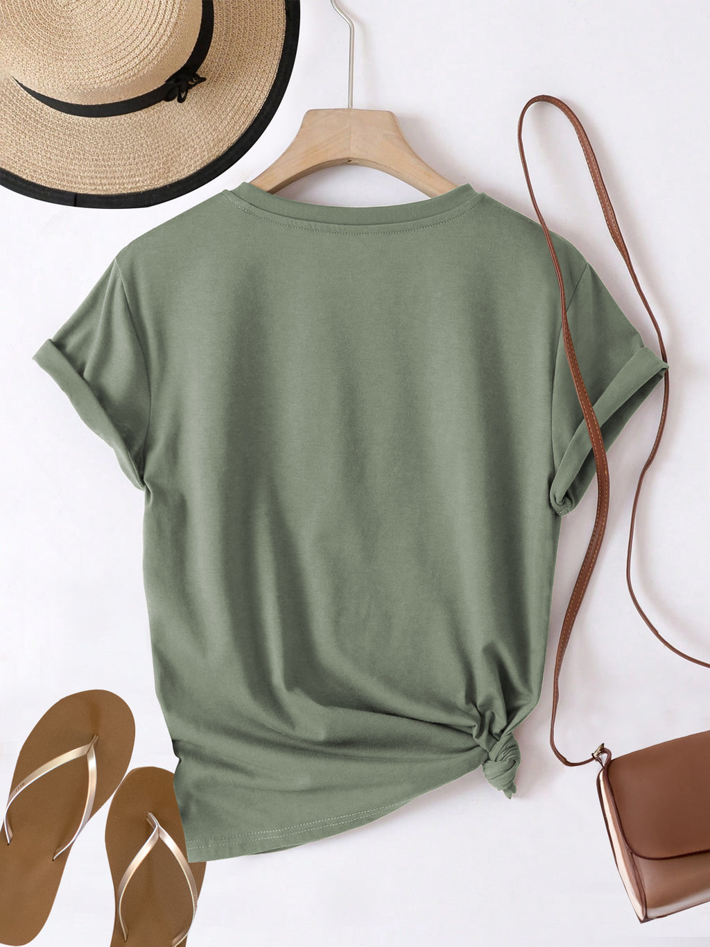 Eniselle | Dames T-shirt met Klaproosbloemenprint – Casual Ronde Hals en Korte Mouwen