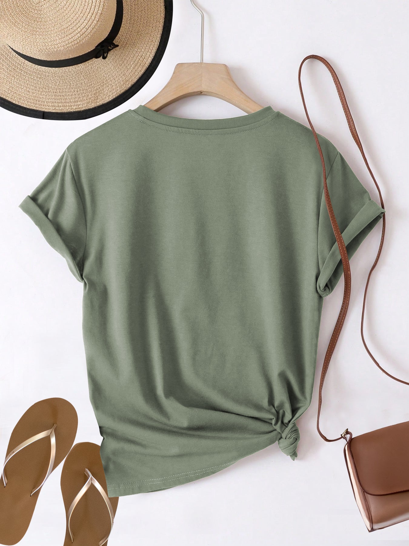 Eniselle | Dames T-shirt met Klaproosbloemenprint – Casual Ronde Hals en Korte Mouwen