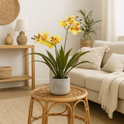 Kunstplant - Orchidee - Geel - 45cm