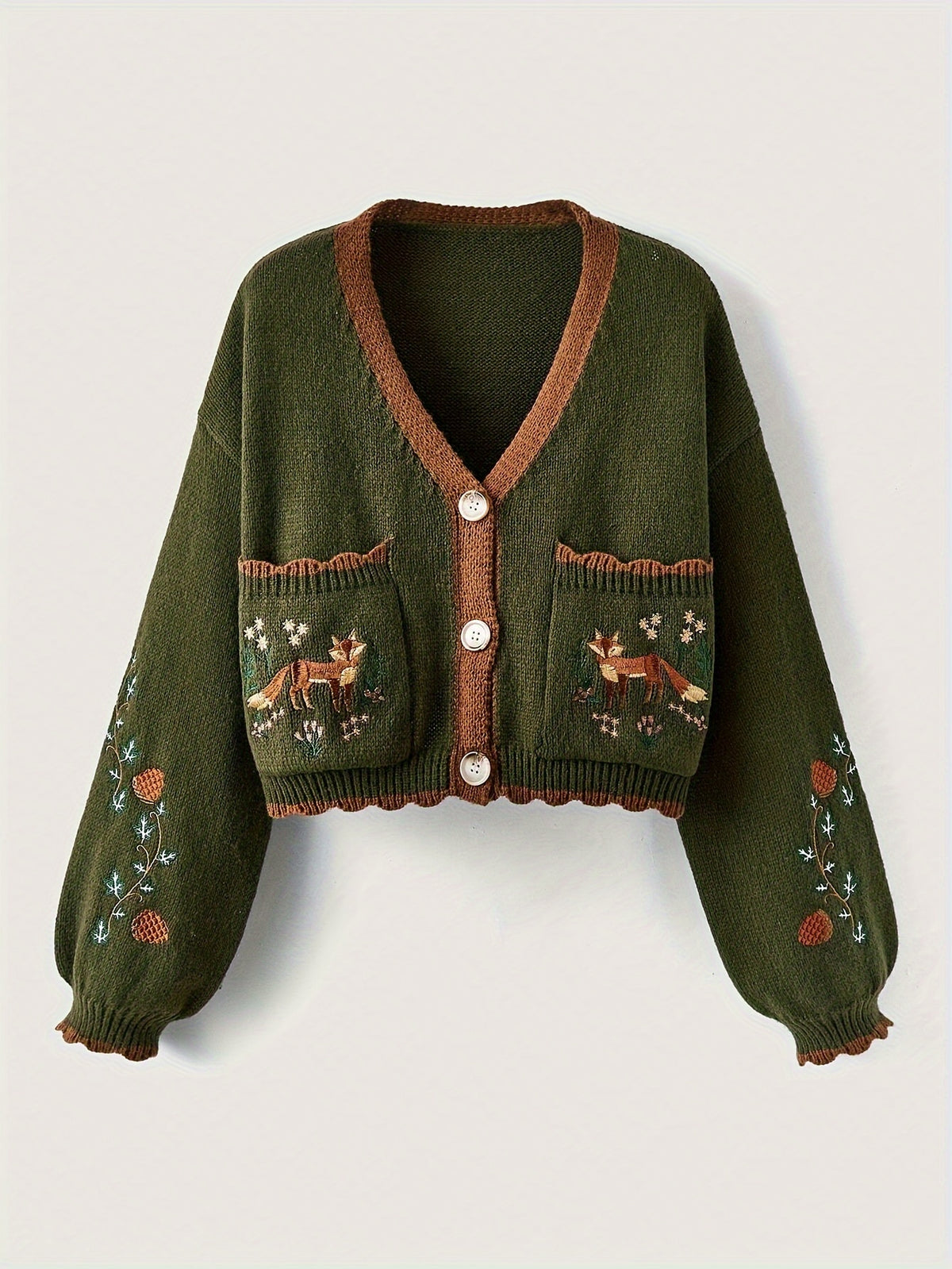 Evelara | Dames Vest met Kleurvlakken – Geborduurde Vos