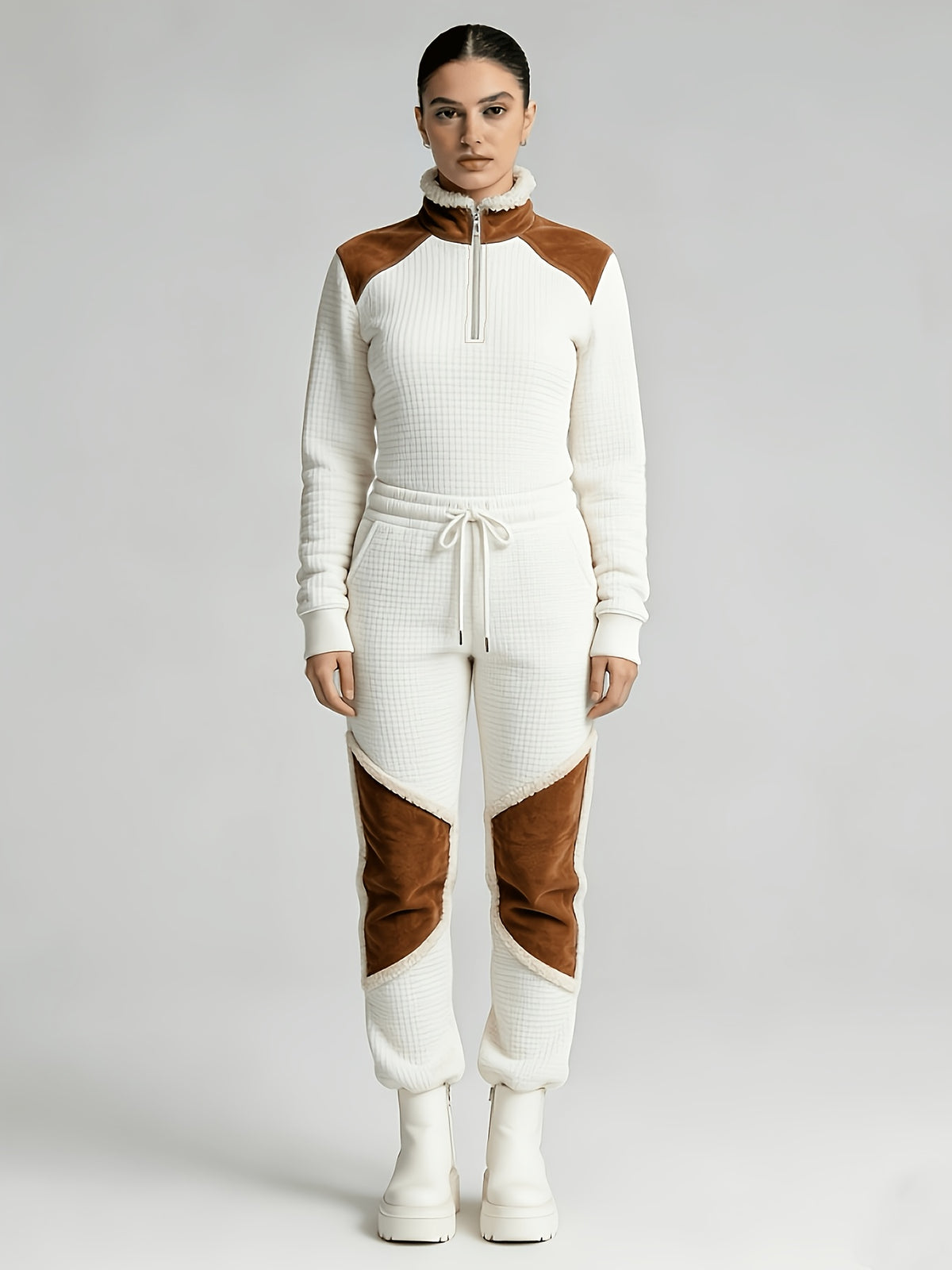 Illyria | Vintage western-sweatshirt voor dames – wafelbreisel