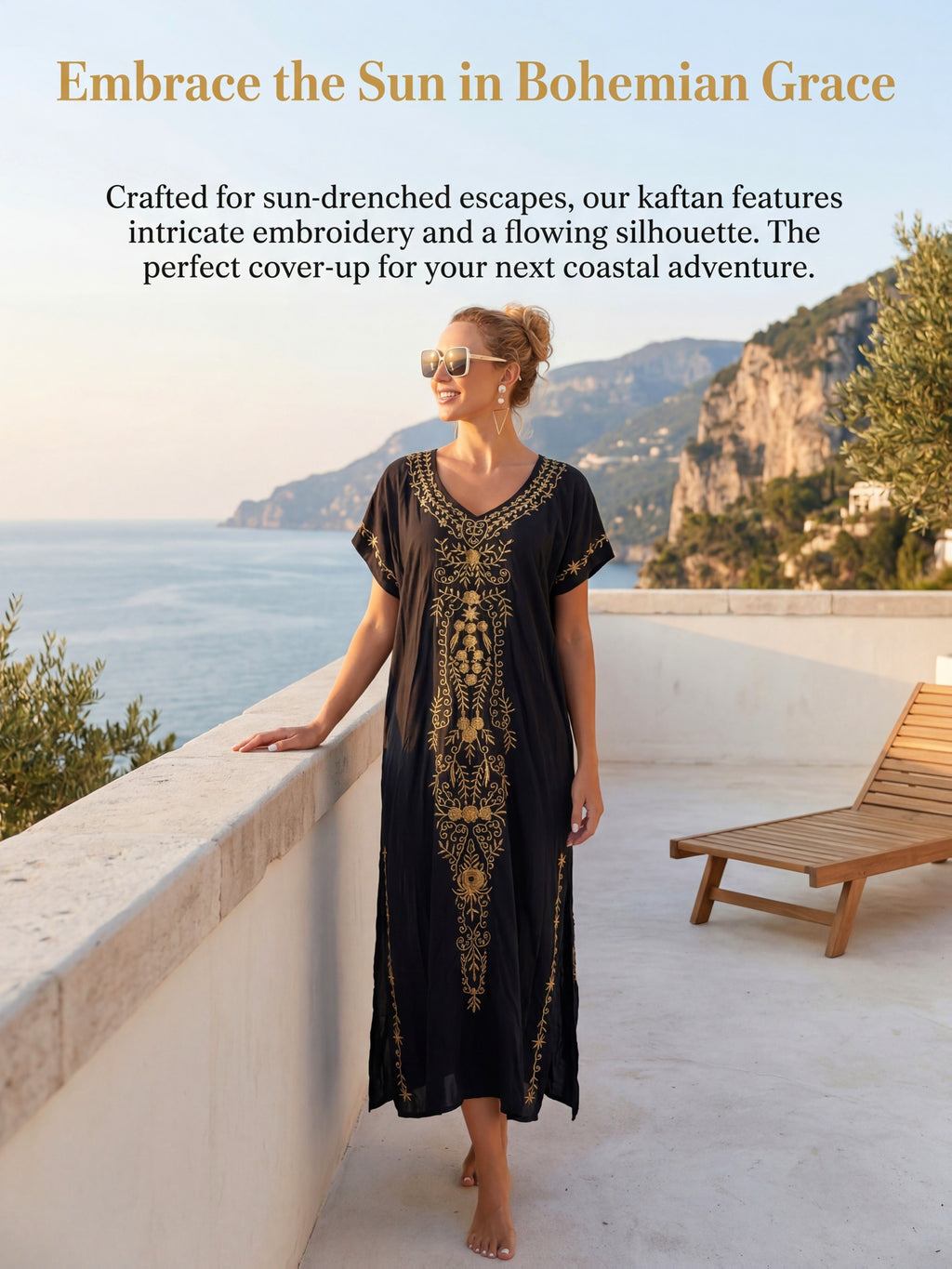 Evora | Boho-maxi-jurk voor dames – Lichte, geborduurde vakantiejurk