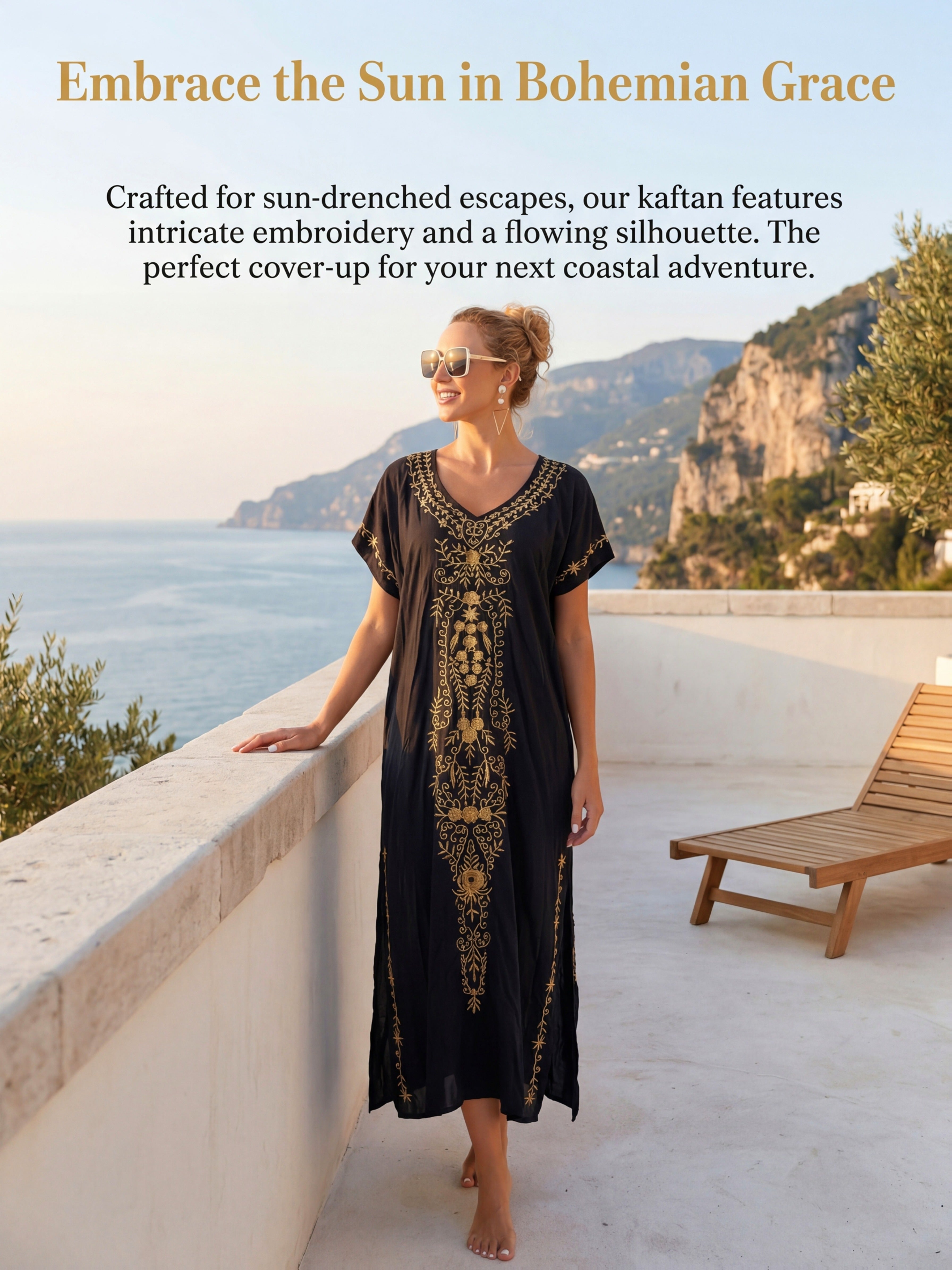 Evora | Boho-maxi-jurk voor dames – Lichte, geborduurde vakantiejurk