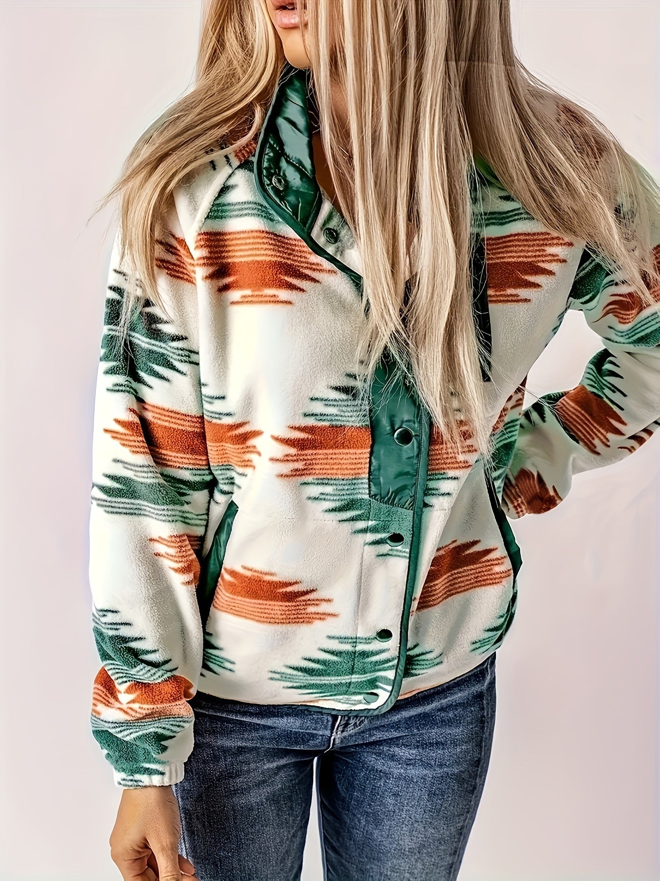 Maristela | Damestrui met kleurblokkenprint – Loszittende pullover met lange mouwen