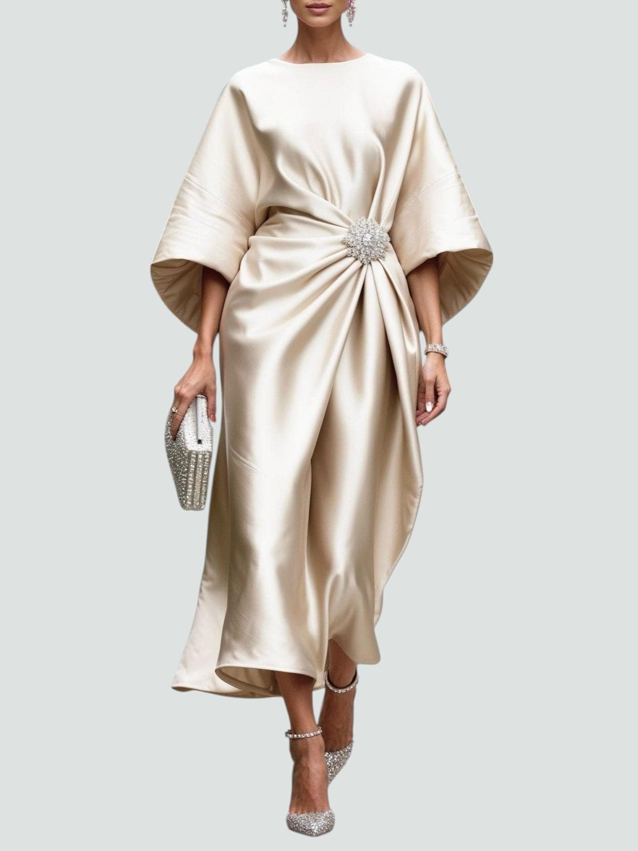 Coralyeth | Luxe satijnen maxi-jurk voor dames – Elegante avondjurk met zijdeachtig gevoel