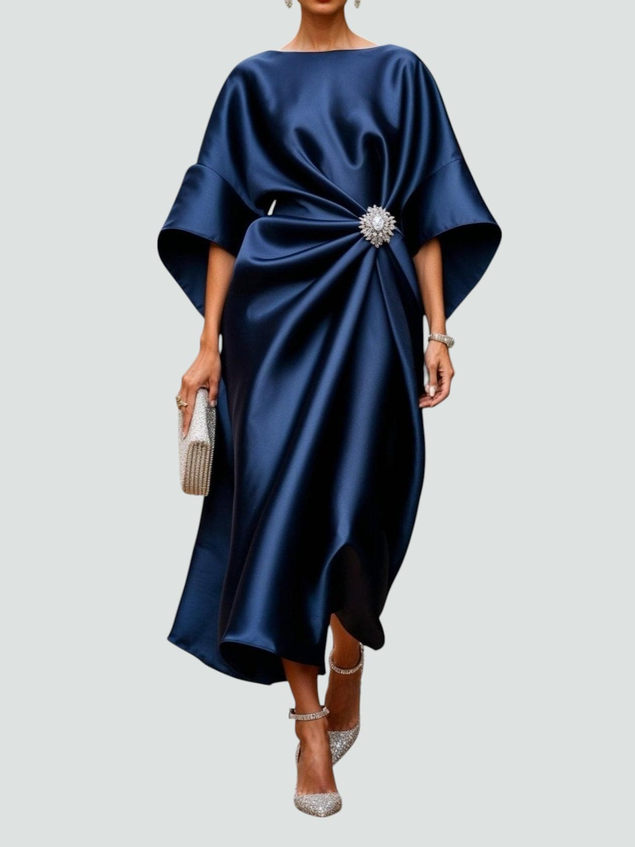 Coralyeth | Luxe satijnen maxi-jurk voor dames – Elegante avondjurk met zijdeachtig gevoel