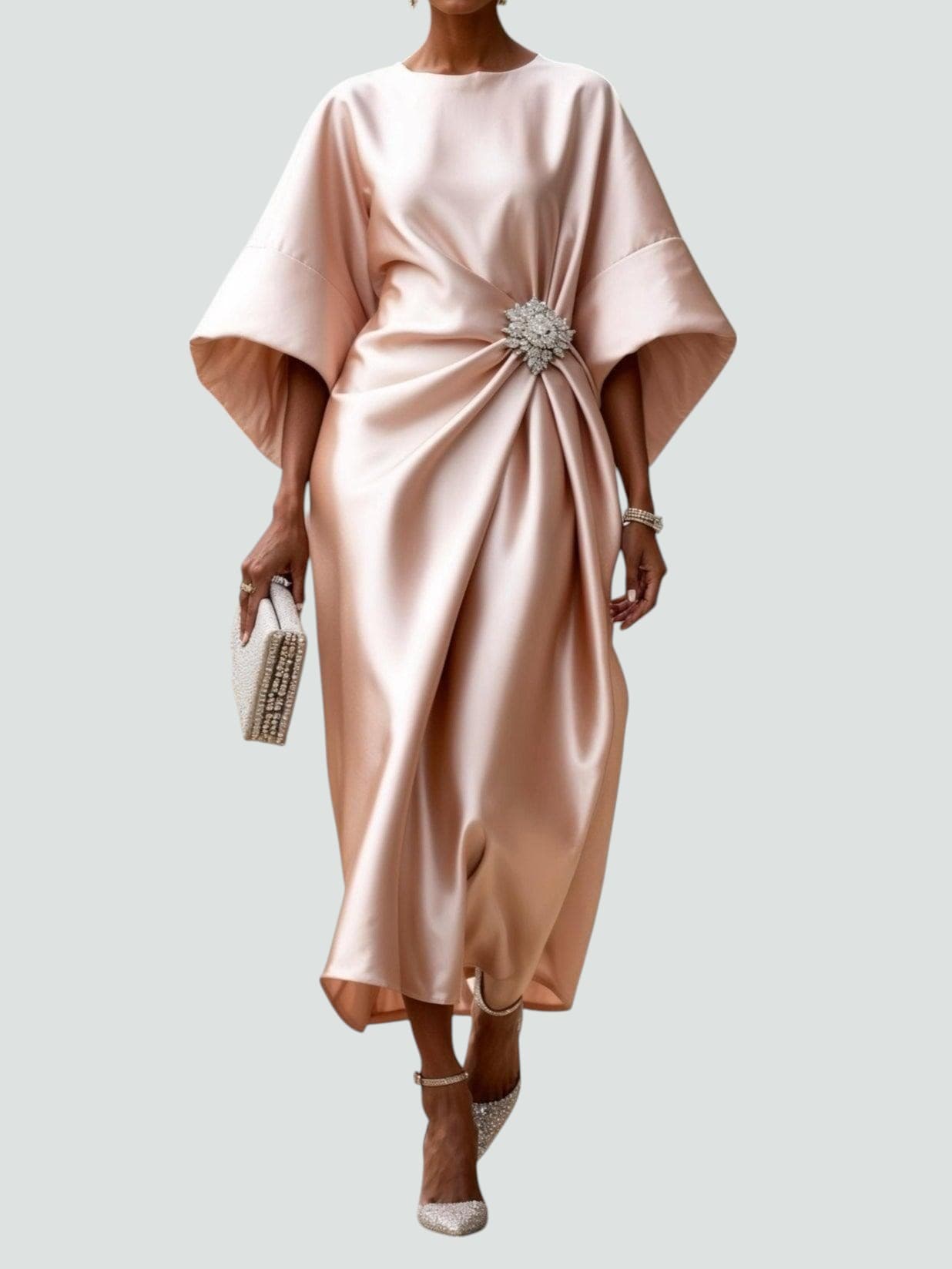 Coralyeth | Luxe satijnen maxi-jurk voor dames – Elegante avondjurk met zijdeachtig gevoel