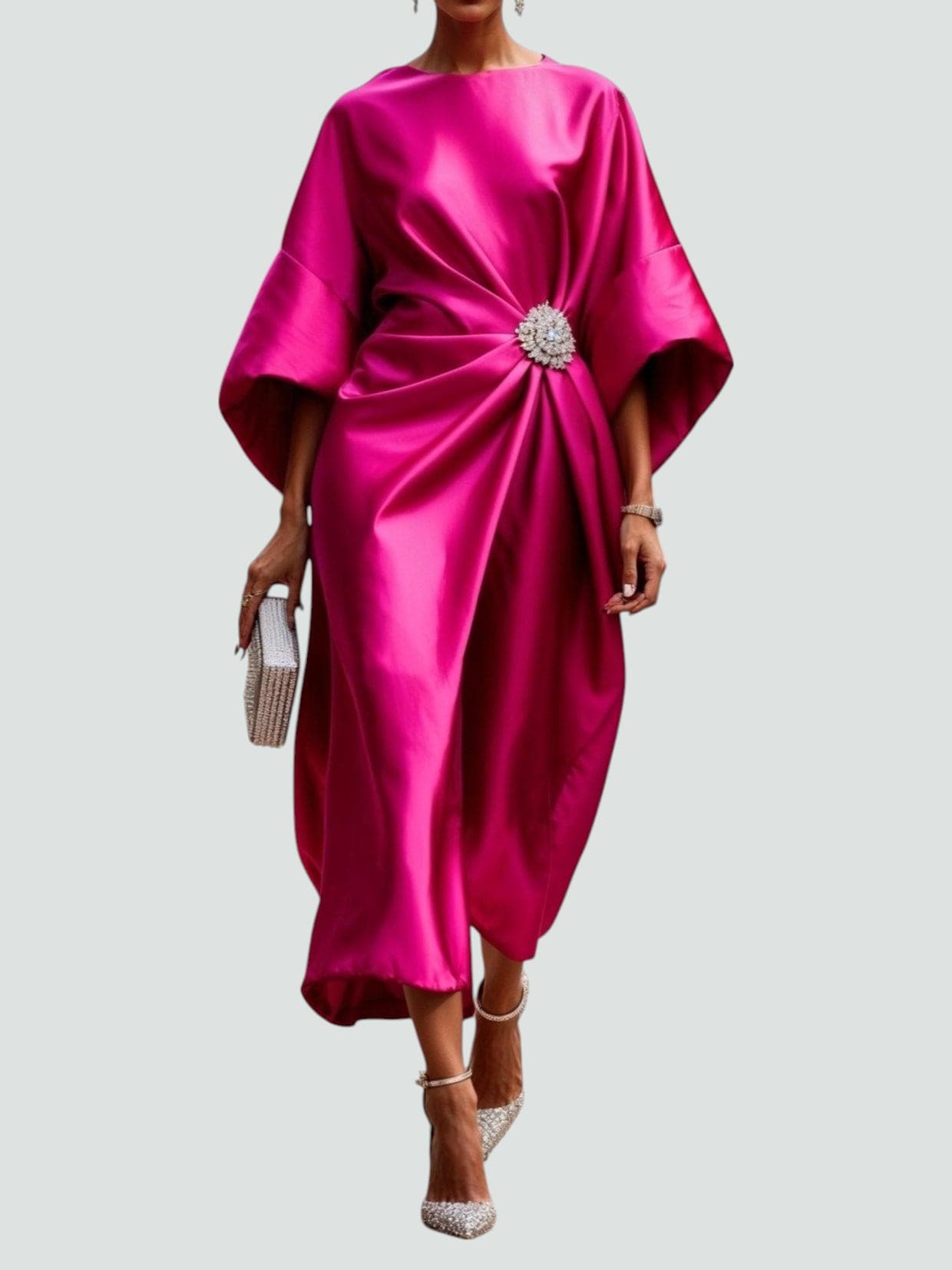 Coralyeth | Luxe satijnen maxi-jurk voor dames – Elegante avondjurk met zijdeachtig gevoel