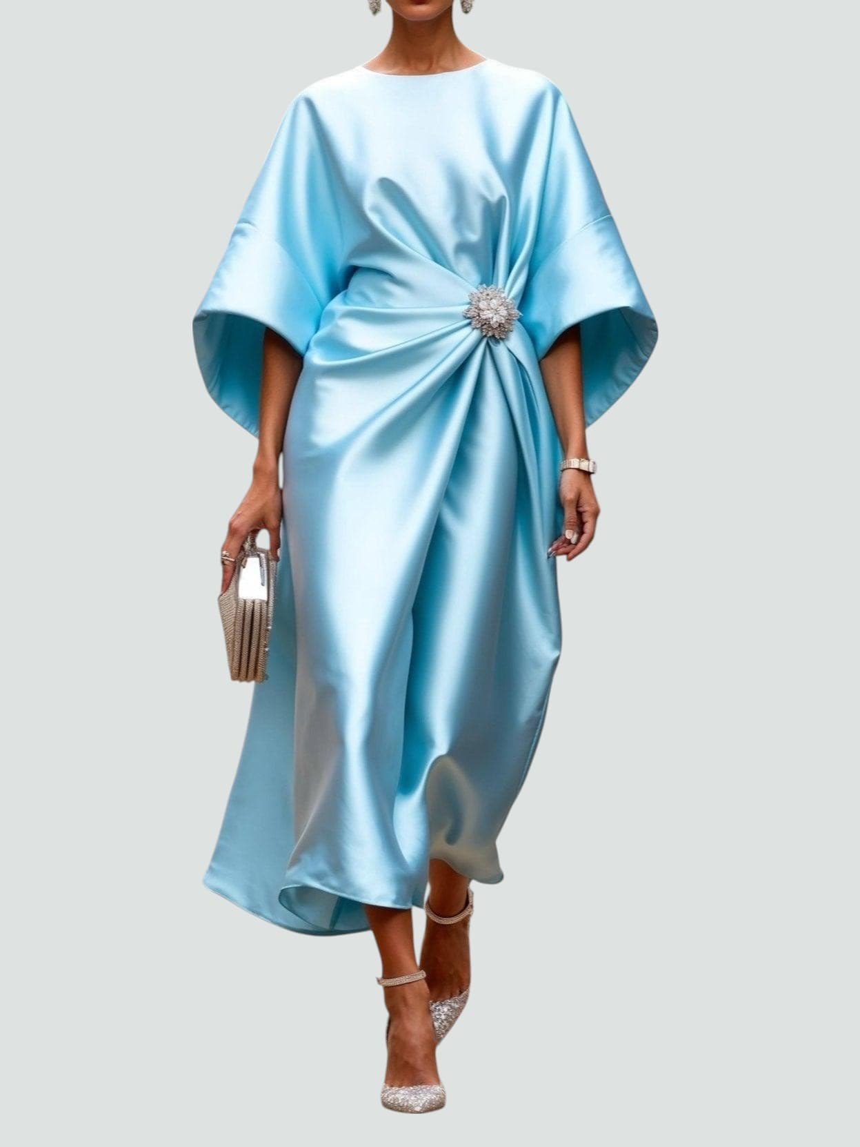 Coralyeth | Luxe satijnen maxi-jurk voor dames – Elegante avondjurk met zijdeachtig gevoel
