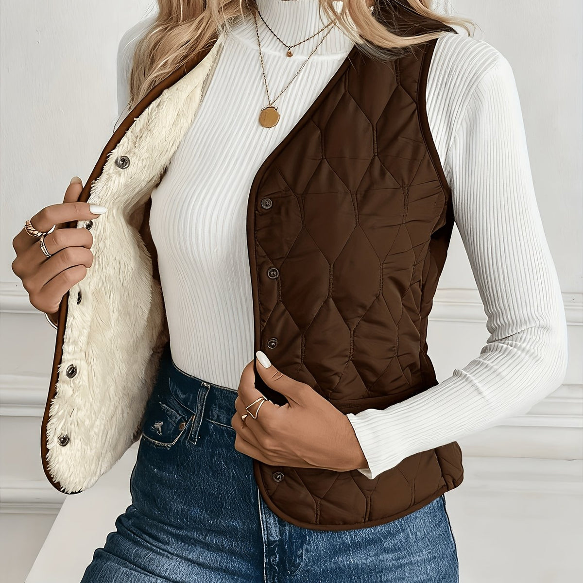Aimee | Winterjas voor dames met thermische voering – Warm, geïsoleerd vest voor koud weer