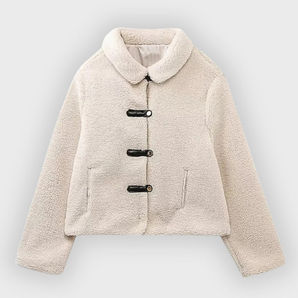 Ottelina | Dames Fleecejas Cropped met Ritssluiting – Warme, Casual Streetwear Jas