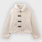 Ottelina | Dames Fleecejas Cropped met Ritssluiting – Warme, Casual Streetwear Jas