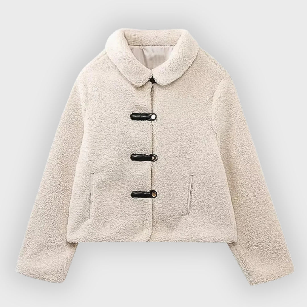 Ottelina | Dames Fleecejas Cropped met Ritssluiting – Warme, Casual Streetwear Jas