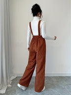 Maeloria | Dames Corduroy Jumpsuit – Effen Casual Tuinbroek met Brede Bandjes