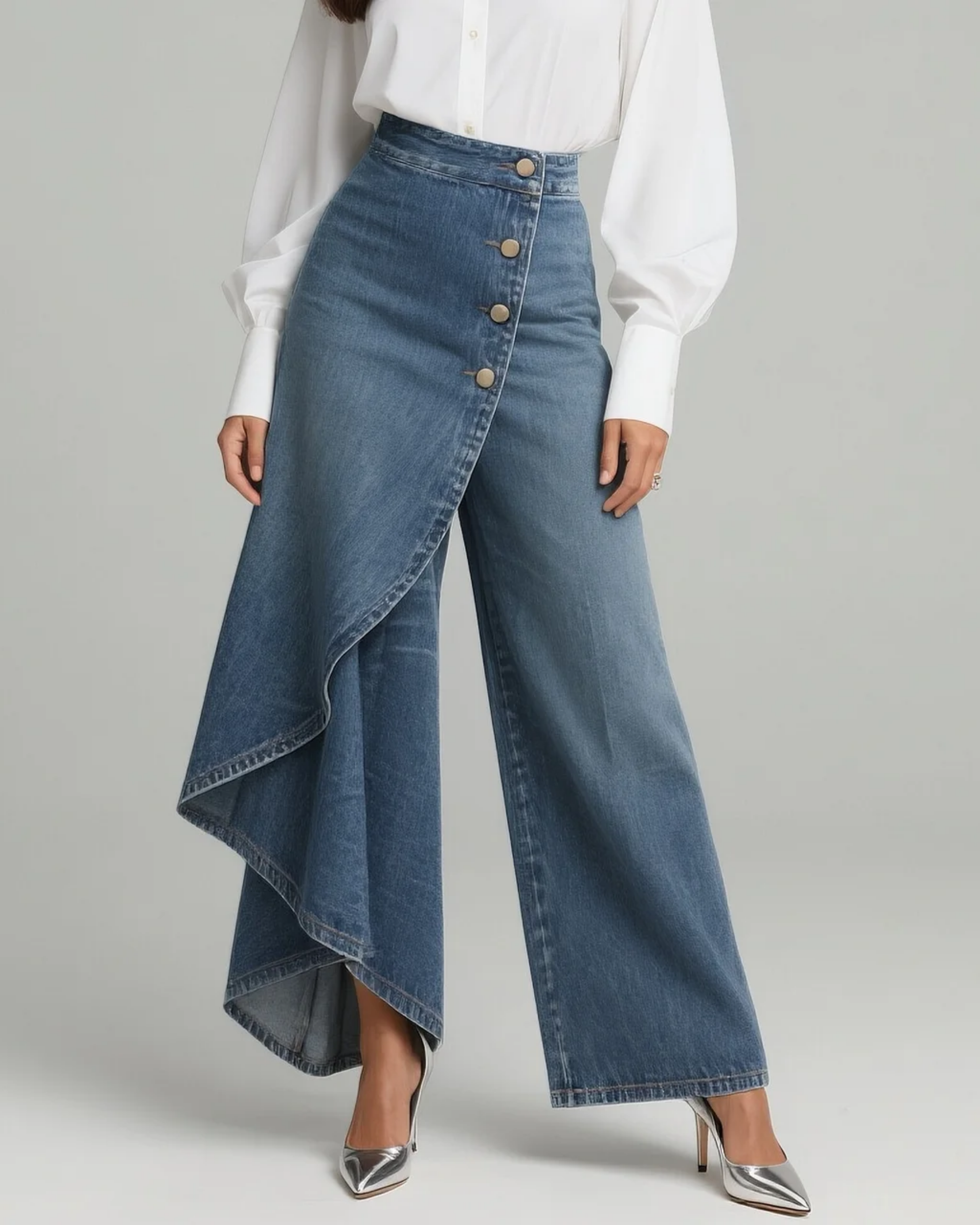 Juniper | Dames High Waist Wikkelbroek – Wijde Pijpen Flowy Broek