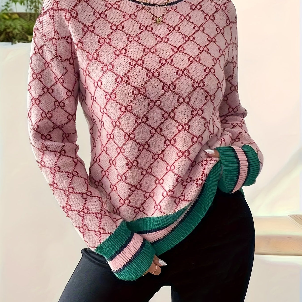 Andrina | Dames geribbelde top met lange mouwen – Ronde hals