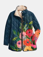 Cressara | Vintage gewatteerd damesjack met bloemenprint