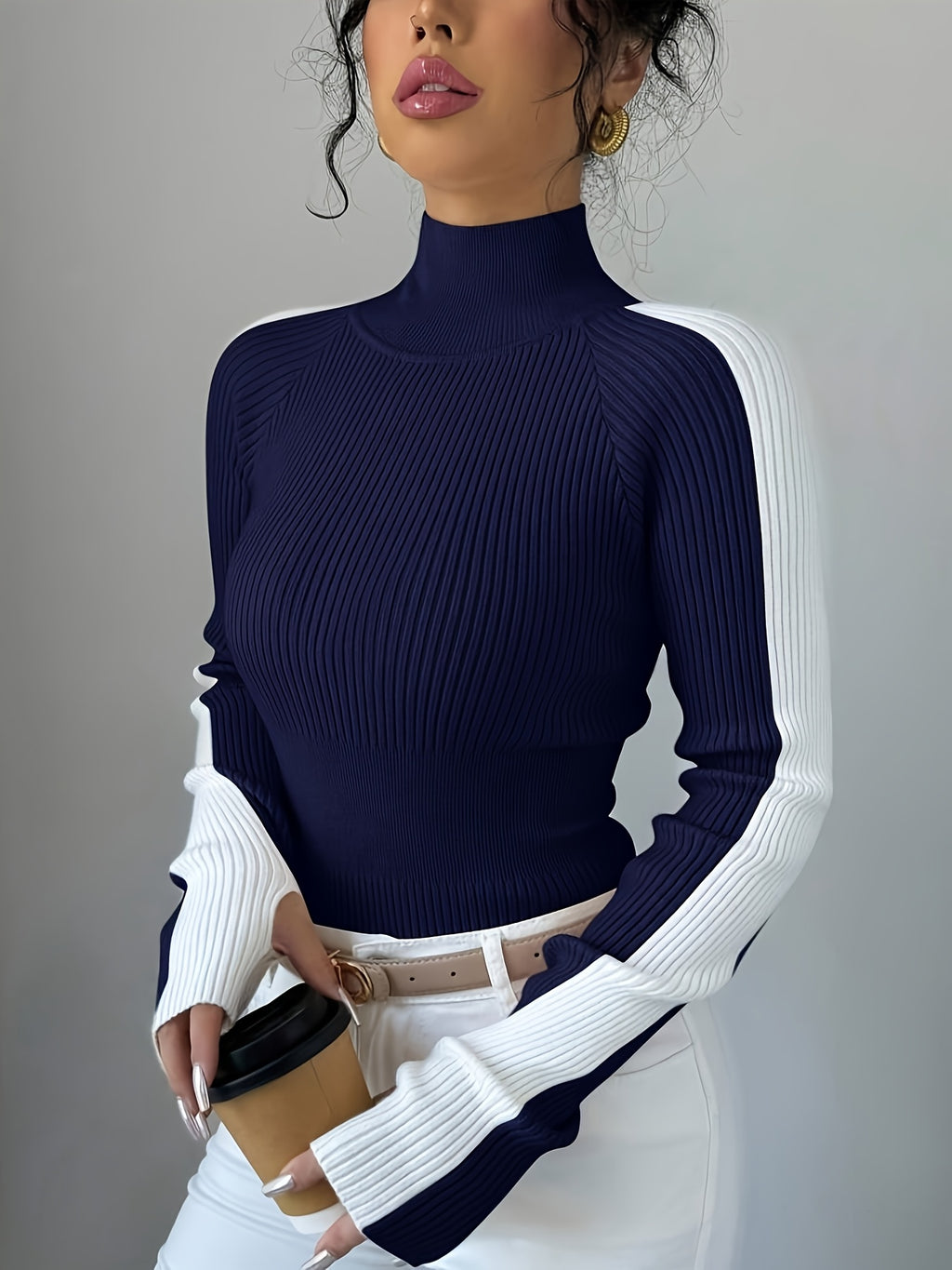 Josina | Dames Coltrui met Contrasterende Kleur, Zachte Stof & Comfortabele Pasvorm