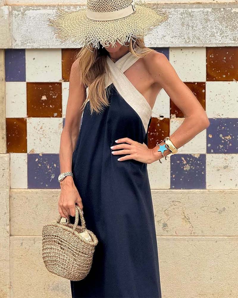Lurelle | Zomerjurk voor dames – Elegante, soepel vallende strandjurk met halternek