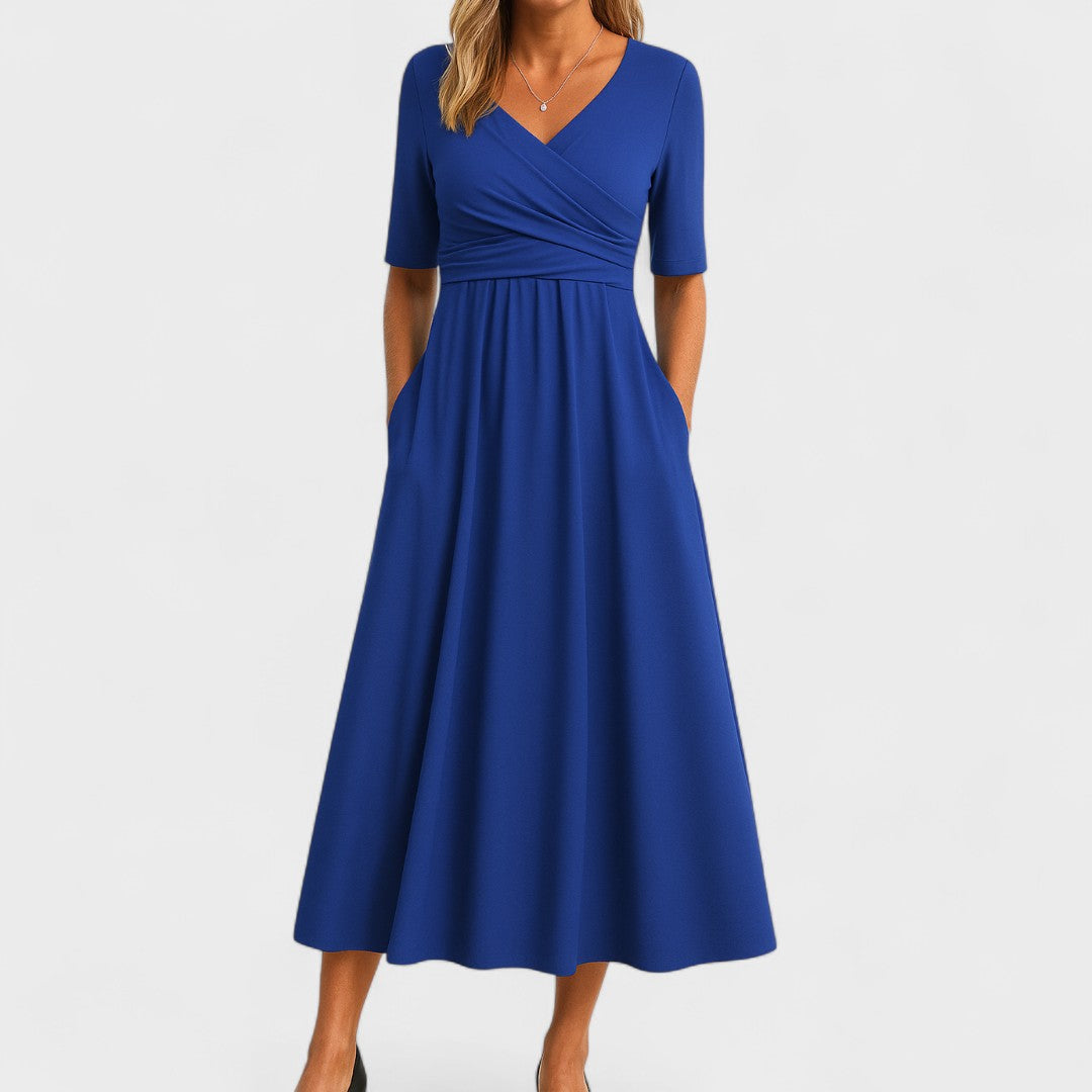 Calya | Verfijnde midi-jurk – Elegante cocktailjurk met slanke pasvorm voor dames