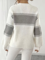 Amelisse | Dames gestreepte off-shouldertrui – Lange mouwen