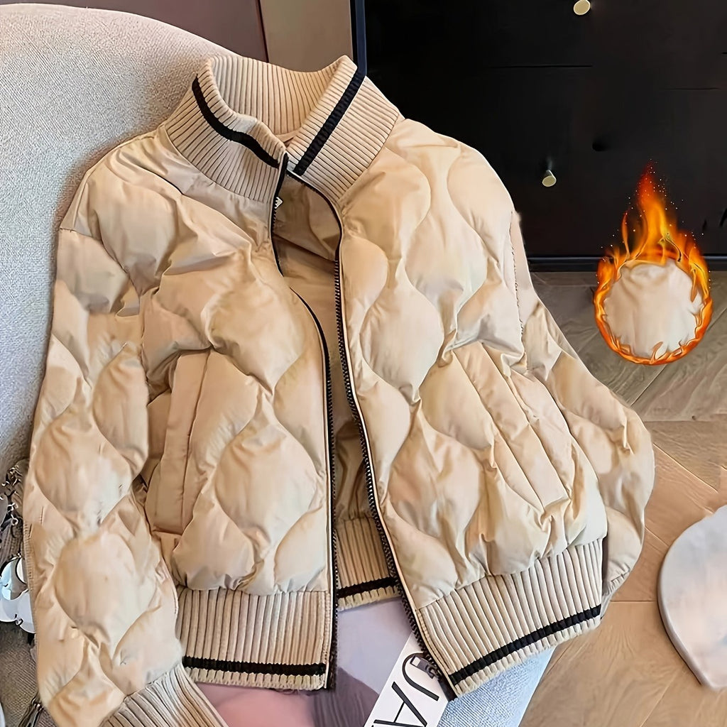 Berenice | Dames Gewatteerde Jas – Elegante Patchwork Winterjas met Modieuze Pasvorm