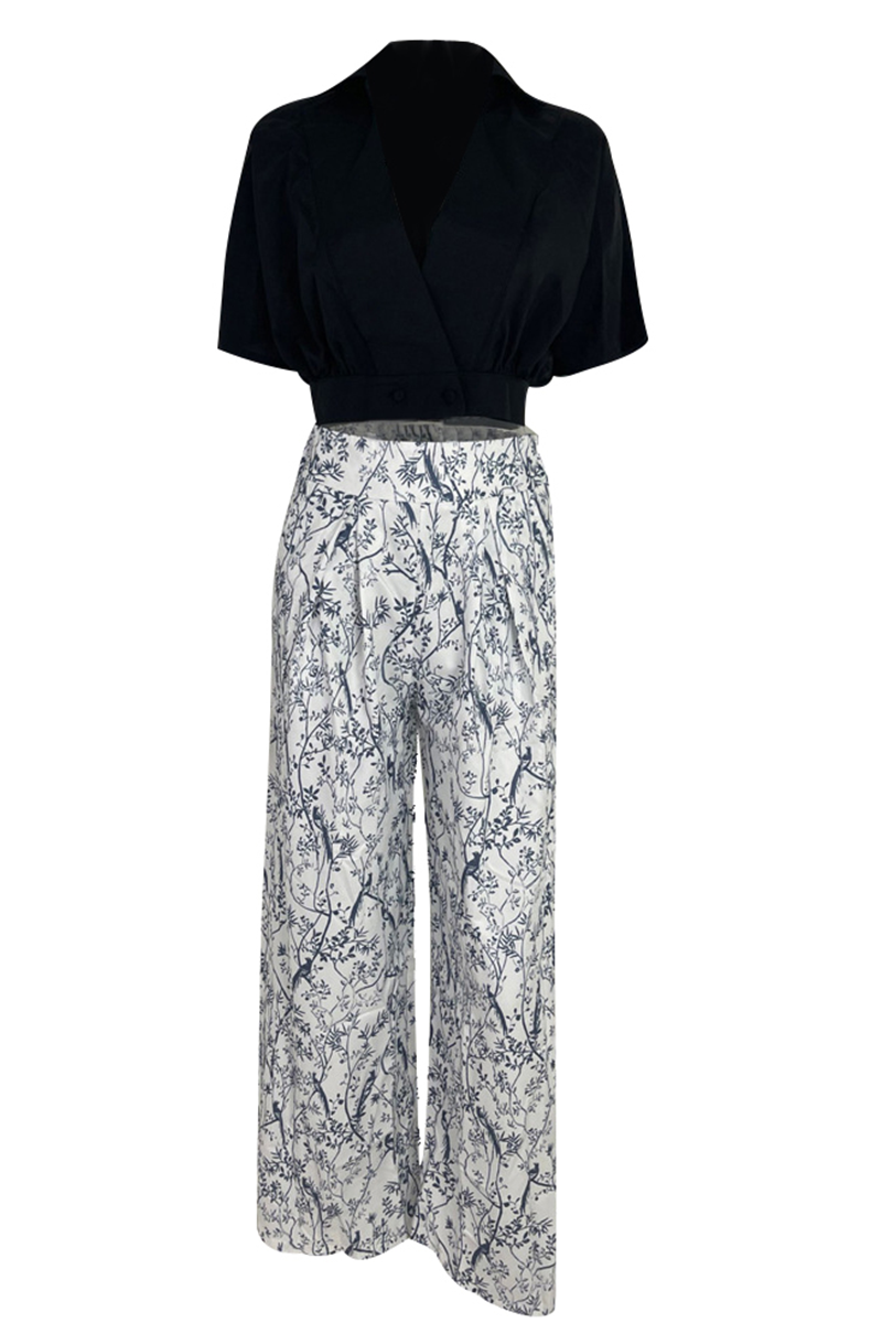 Alana | 2-Delige Set voor Dames – Bedrukte Soepele Blouse & Bijpassende Broek