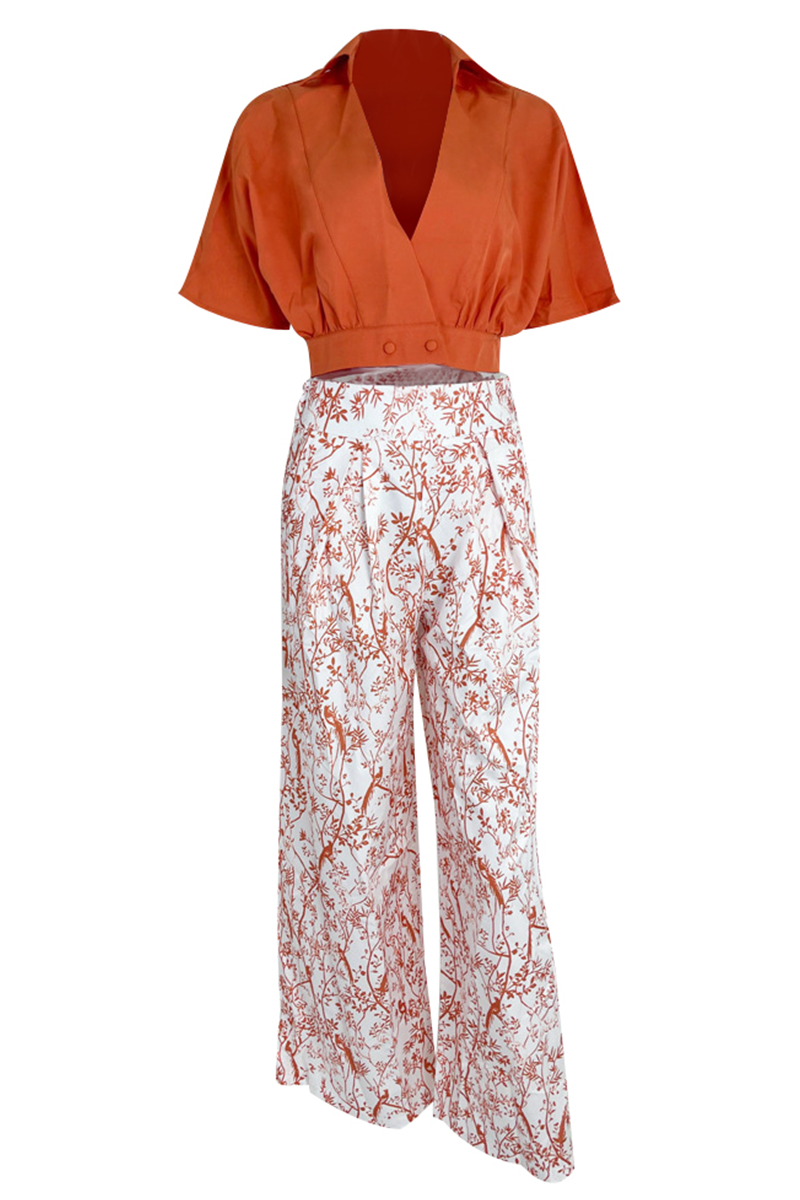 Alana | 2-Delige Set voor Dames – Bedrukte Soepele Blouse & Bijpassende Broek