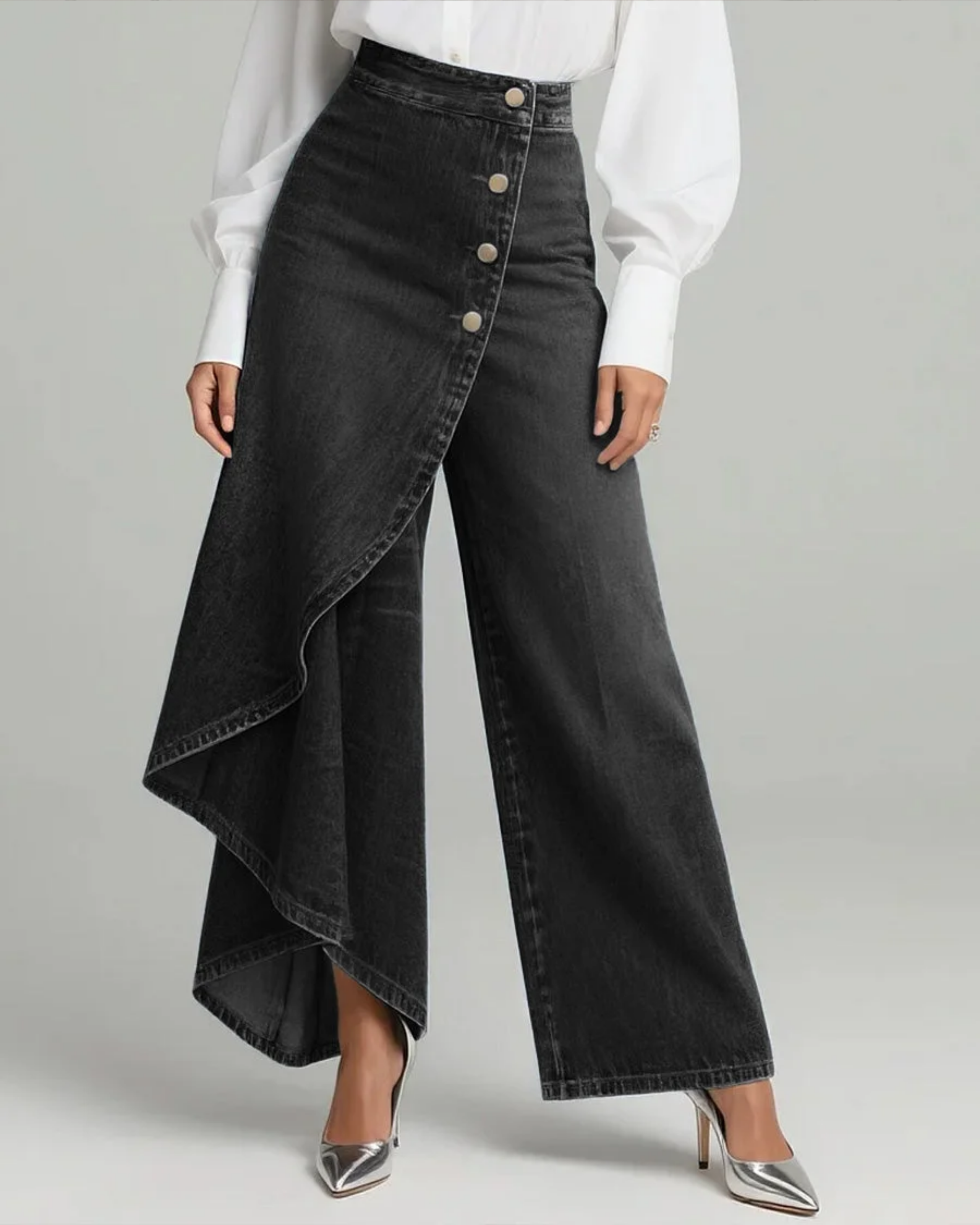 Juniper | Dames High Waist Wikkelbroek – Wijde Pijpen Flowy Broek