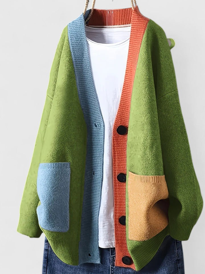 Kalythra | Relaxed damesvest – oversized pasvorm, knoopsluiting aan de voorkant