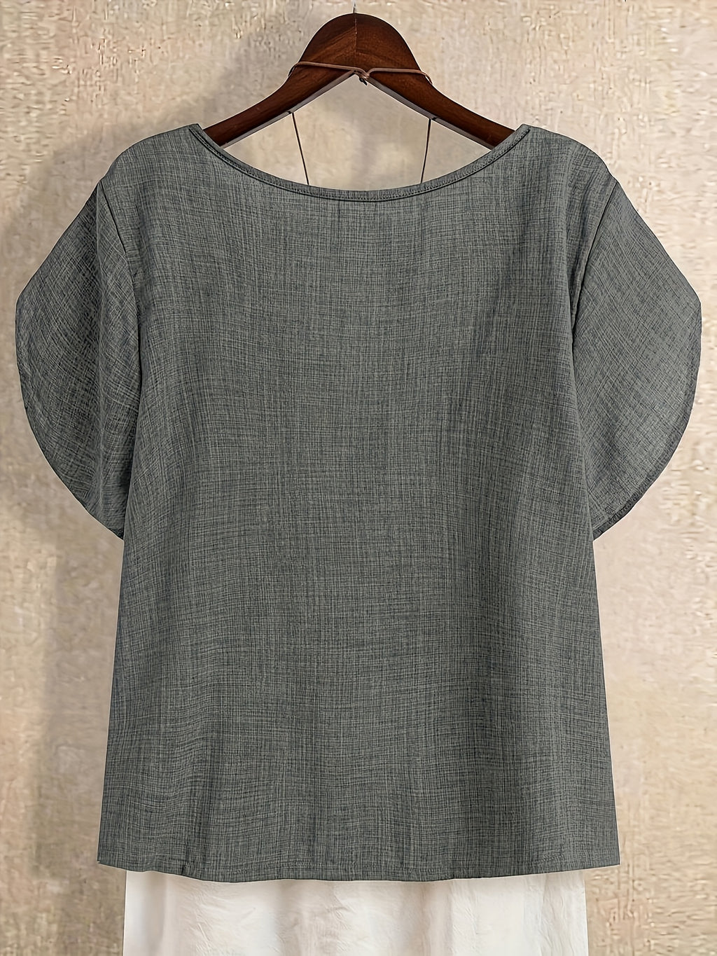 Fiorabelle | Effen damesblouse – Elegant casual overhemd met korte mouwen