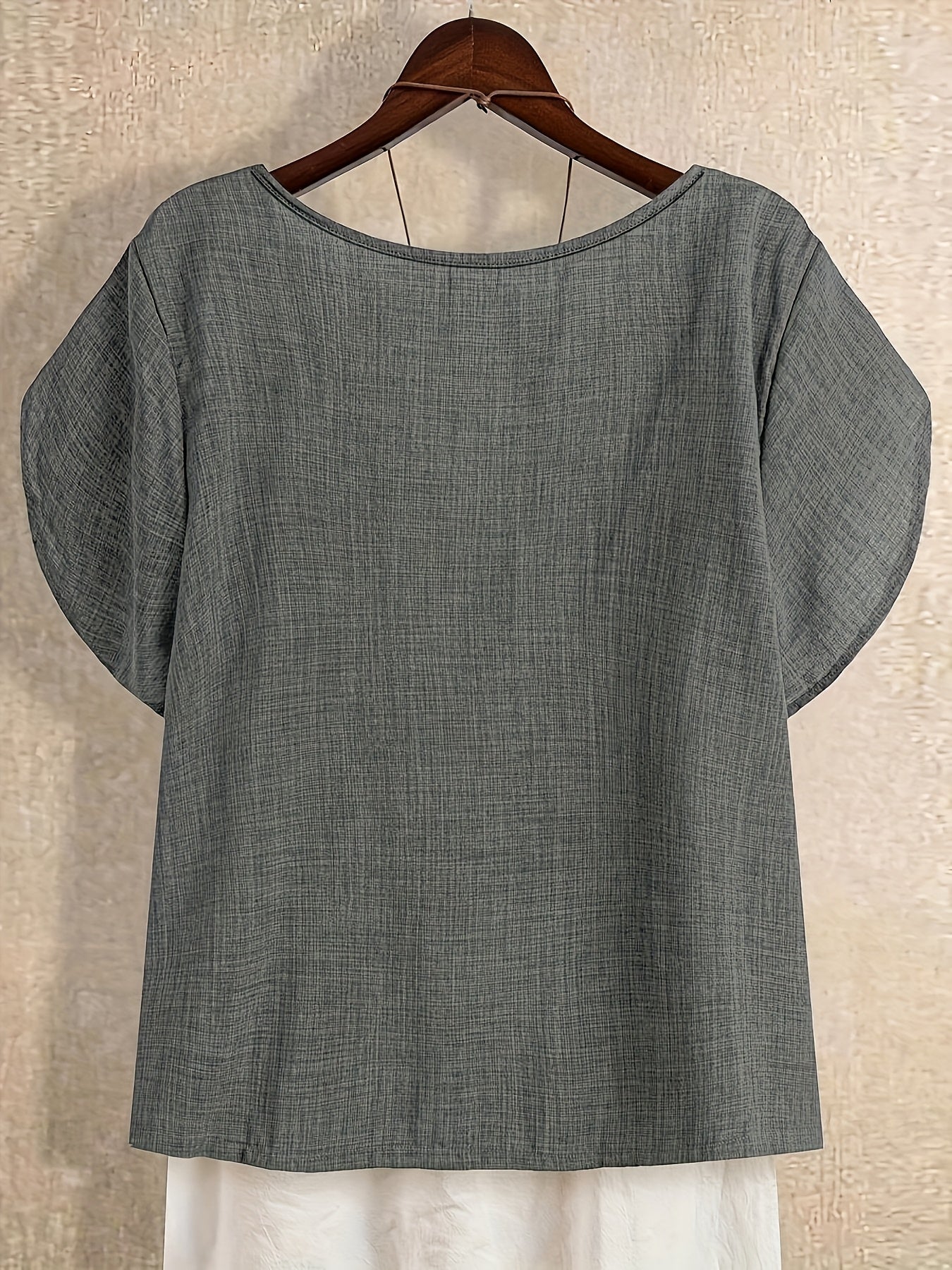 Fiorabelle | Effen damesblouse – Elegant casual overhemd met korte mouwen