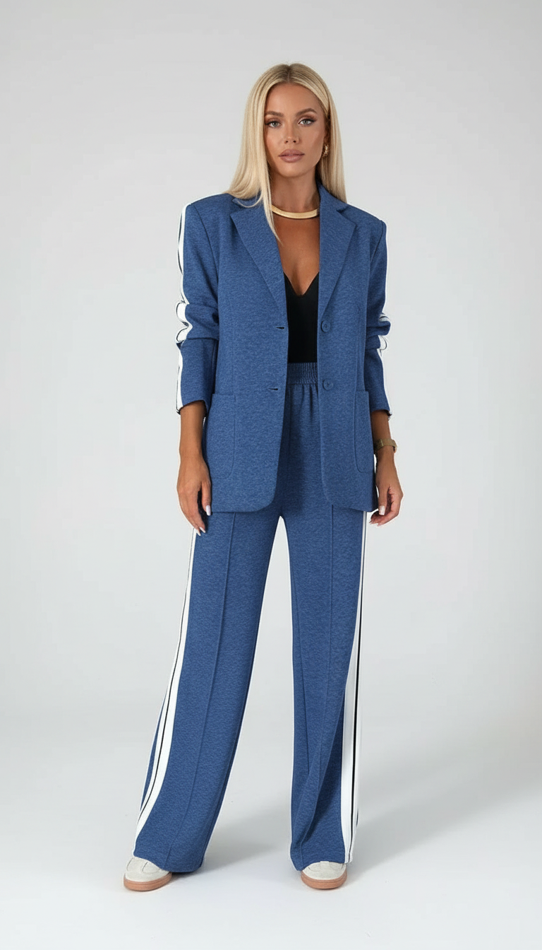Haisley | Luxe Kantoorpak Dames met Blazer & Elastische Broek – Casual Trainingspak Set