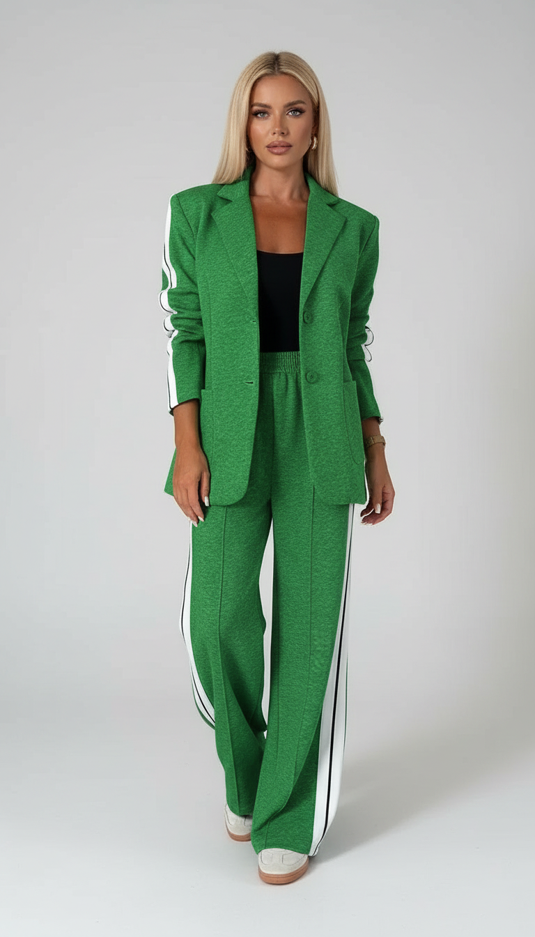 Haisley | Luxe Kantoorpak Dames met Blazer & Elastische Broek – Casual Trainingspak Set