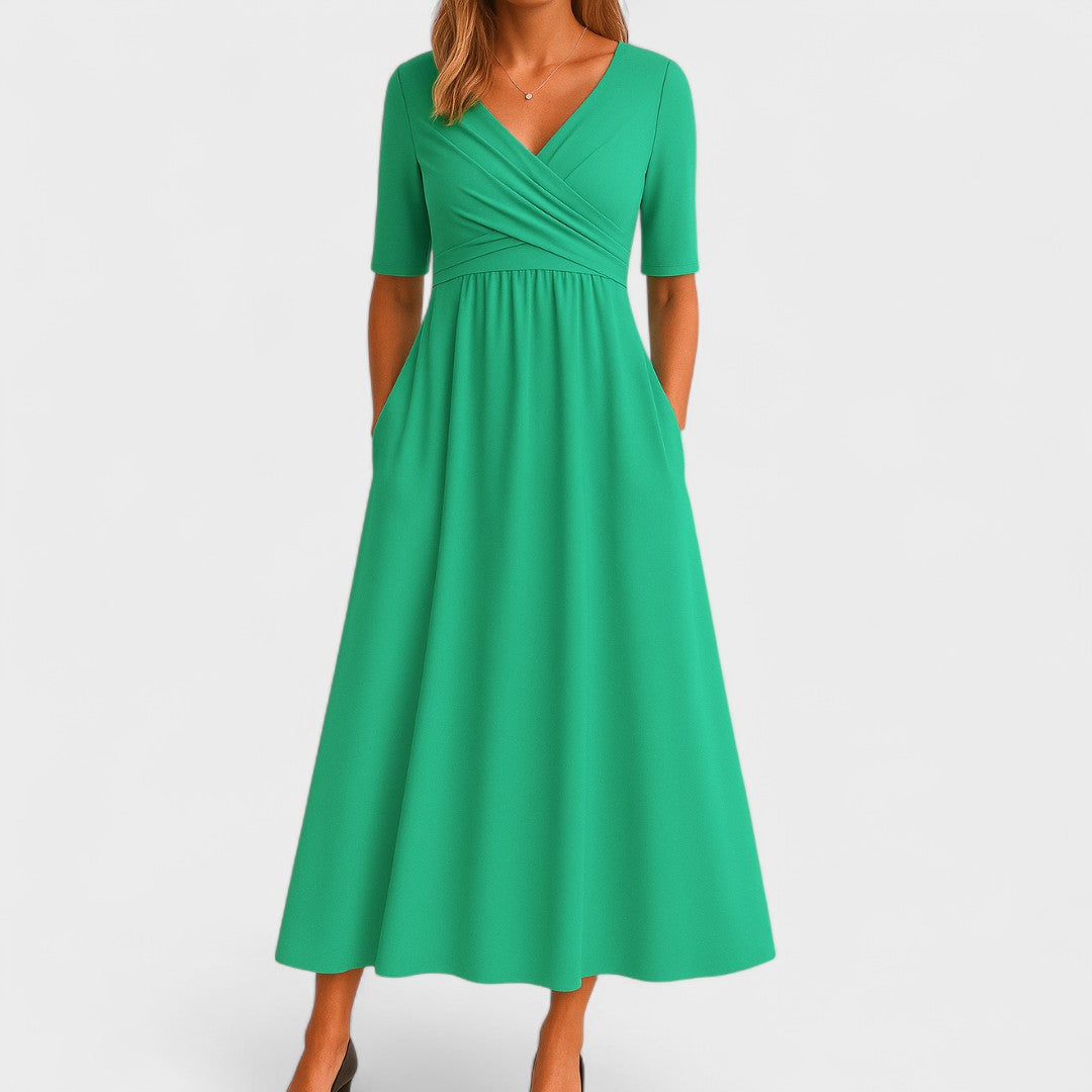 Calya | Verfijnde midi-jurk – Elegante cocktailjurk met slanke pasvorm voor dames