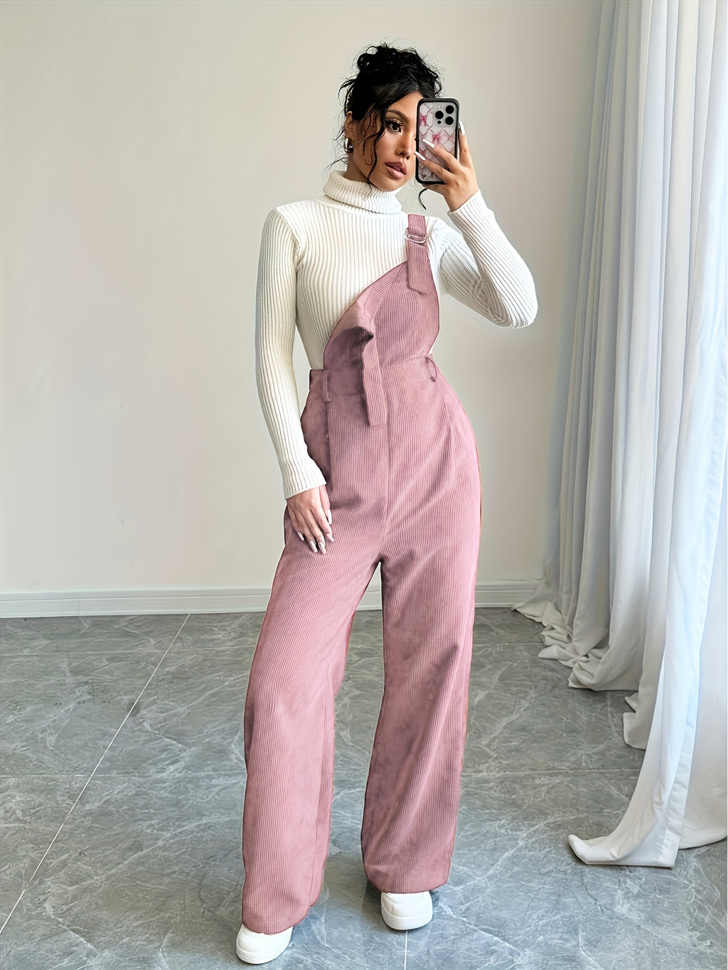 Avira | Dames corduroy jumpsuit – Brede schouderbanden