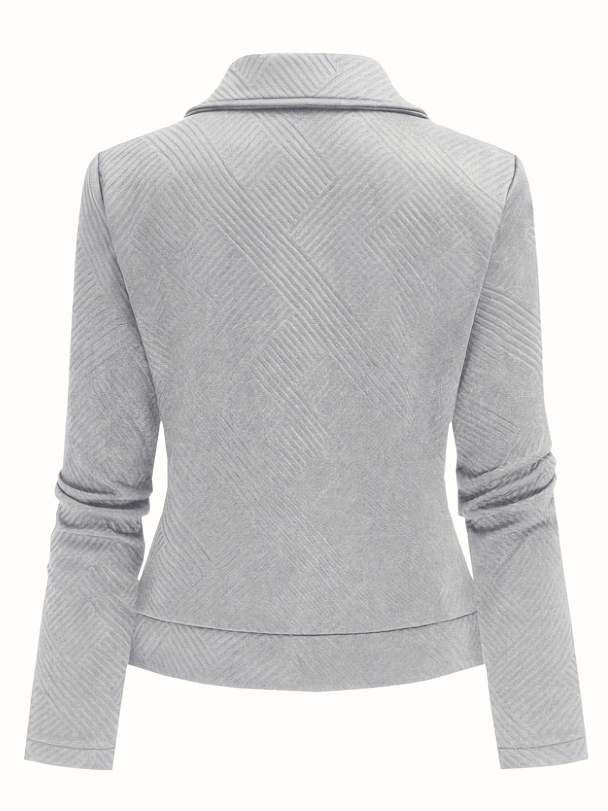 Katrien | Dames Bikerjack met Ruitpatroon, Ritssluiting & Knoopdetails