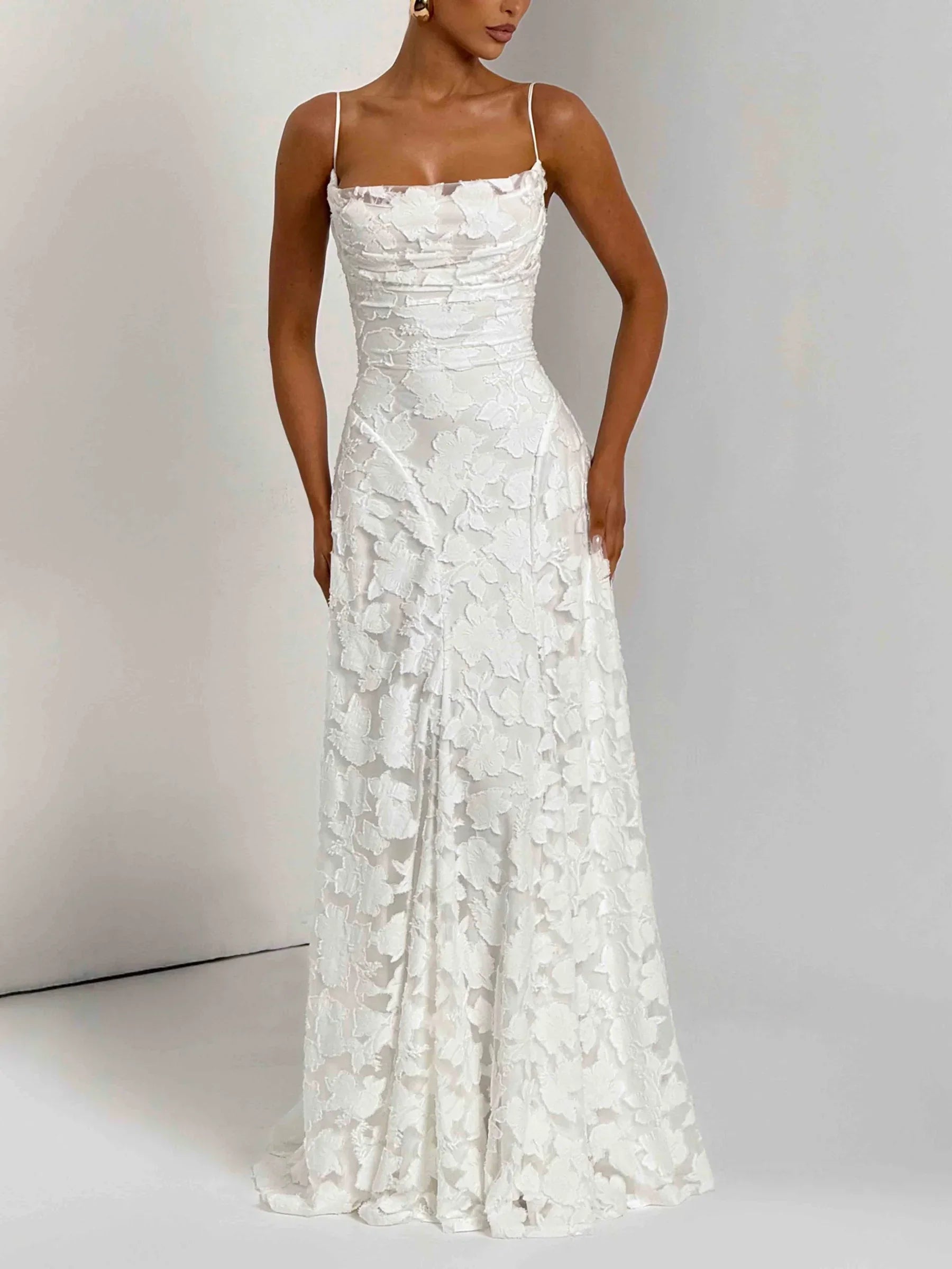Vireya | Maxi-jurk met kant voor dames – elegante lange jurk