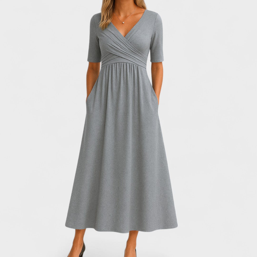 Calya | Verfijnde midi-jurk – Elegante cocktailjurk met slanke pasvorm voor dames