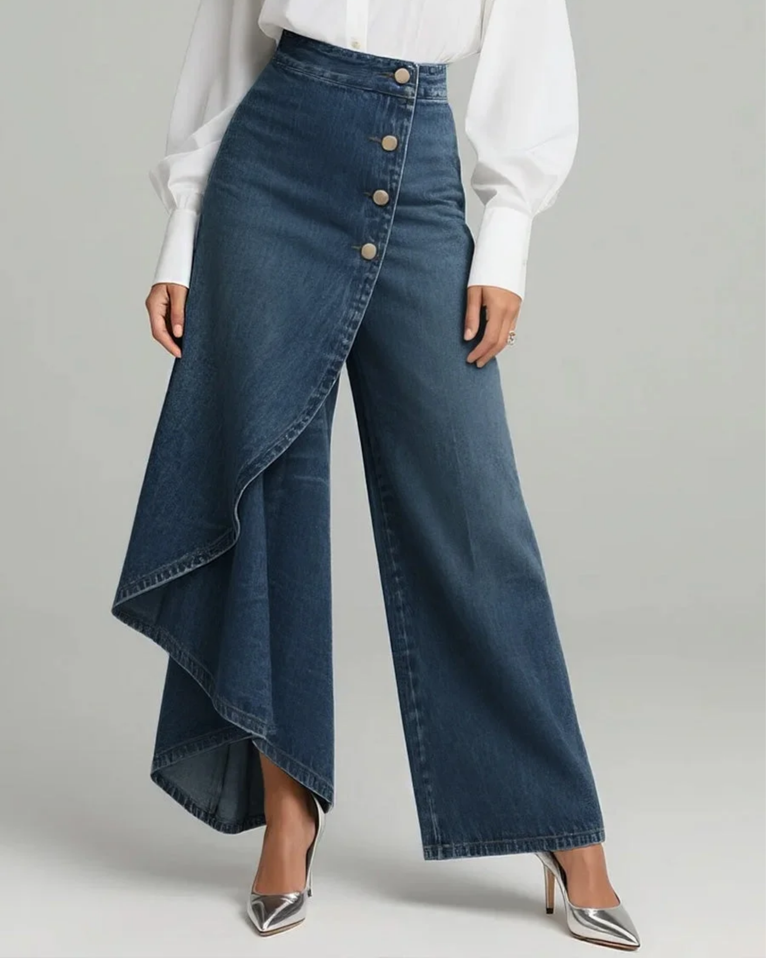 Juniper | Dames High Waist Wikkelbroek – Wijde Pijpen Flowy Broek