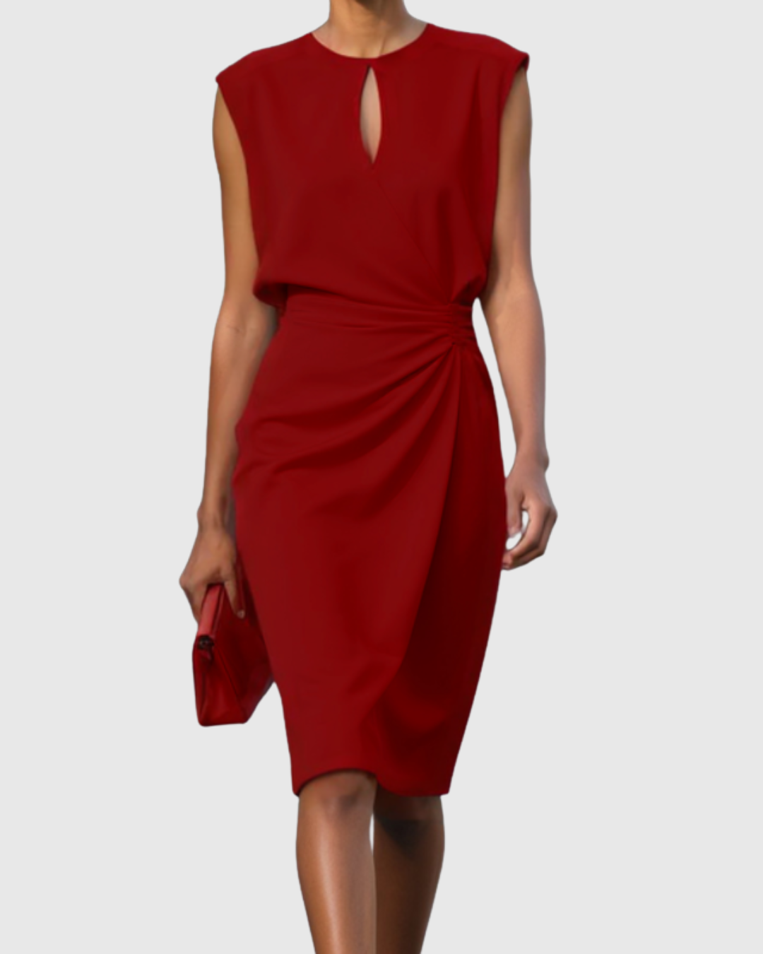 Derya | Elegante maxi-jurk voor dames – Midi-jurk met V-hals en bloemenprint
