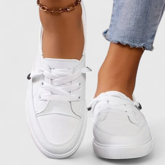 Griselda | Witte orthopedische sneakers voor dames – Lage casual schoenen