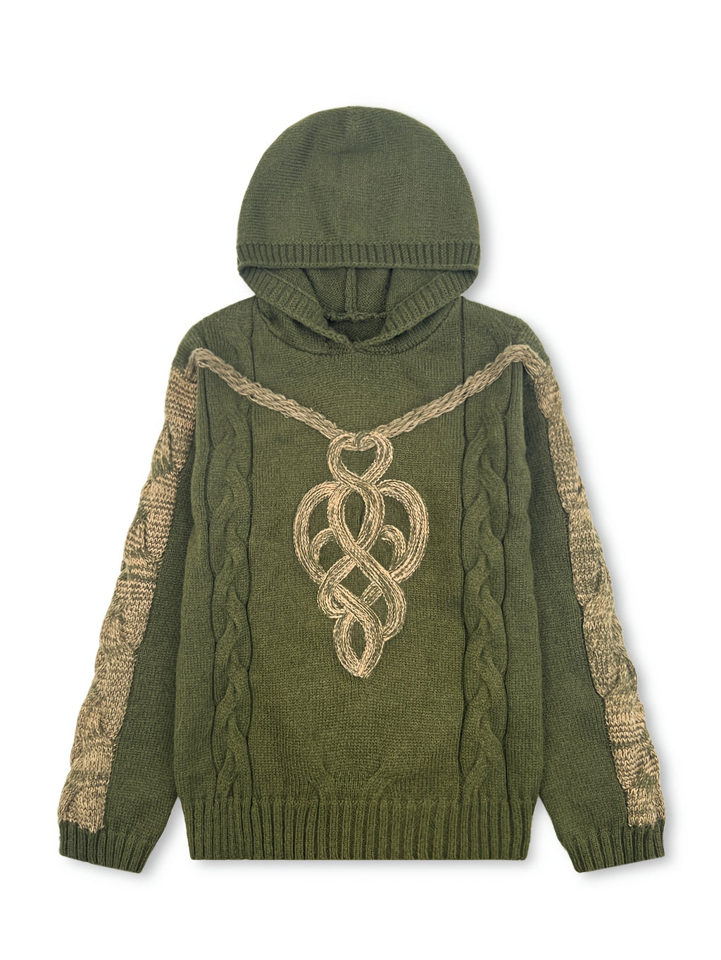 Acey | Damestrui met capuchon – Zachte pullover van geborduurd jacquard
