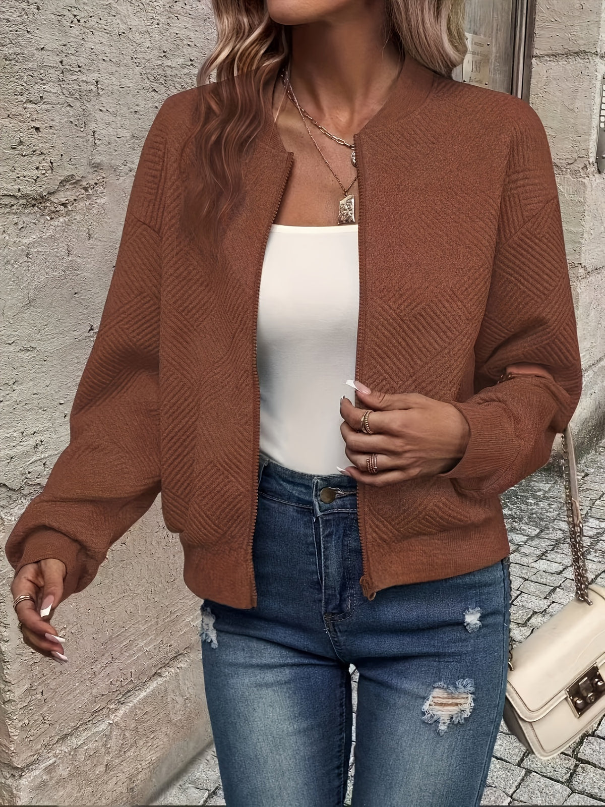 Klasina | Dames Vestjasje met Ritssluiting, Effen Kleur & Casual Pasvorm