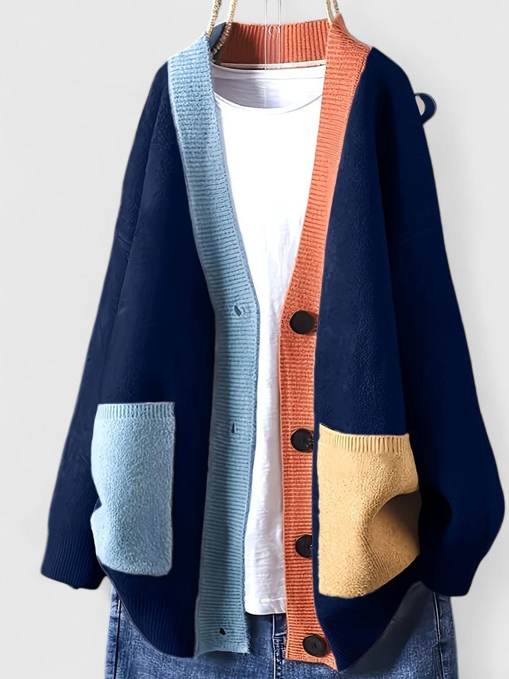 Kalythra | Relaxed damesvest – oversized pasvorm, knoopsluiting aan de voorkant