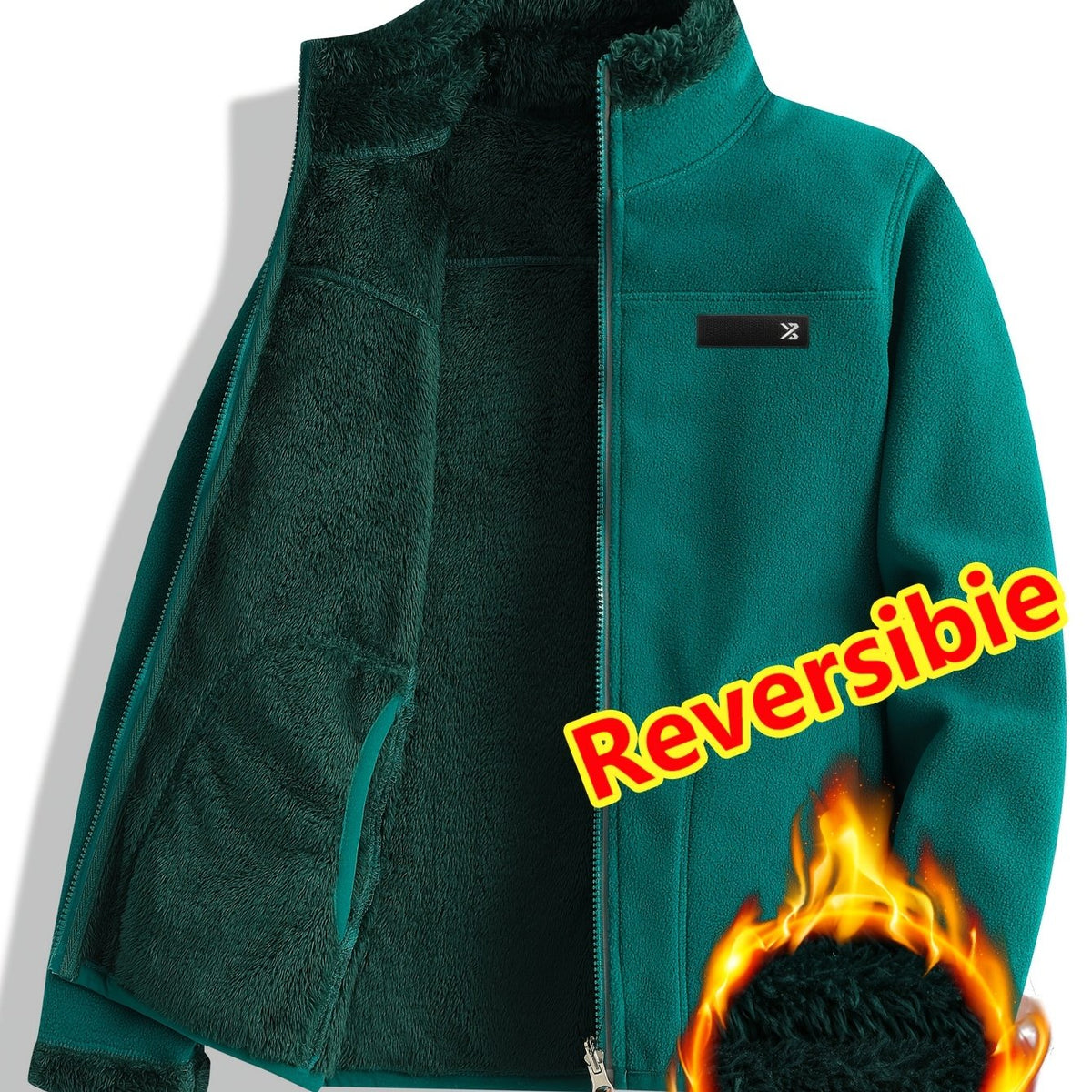 Armelle | Dames omkeerbare casual jas – Dikke, ruige textuur
