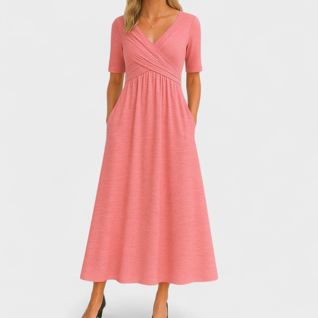 Calya | Verfijnde midi-jurk – Elegante cocktailjurk met slanke pasvorm voor dames